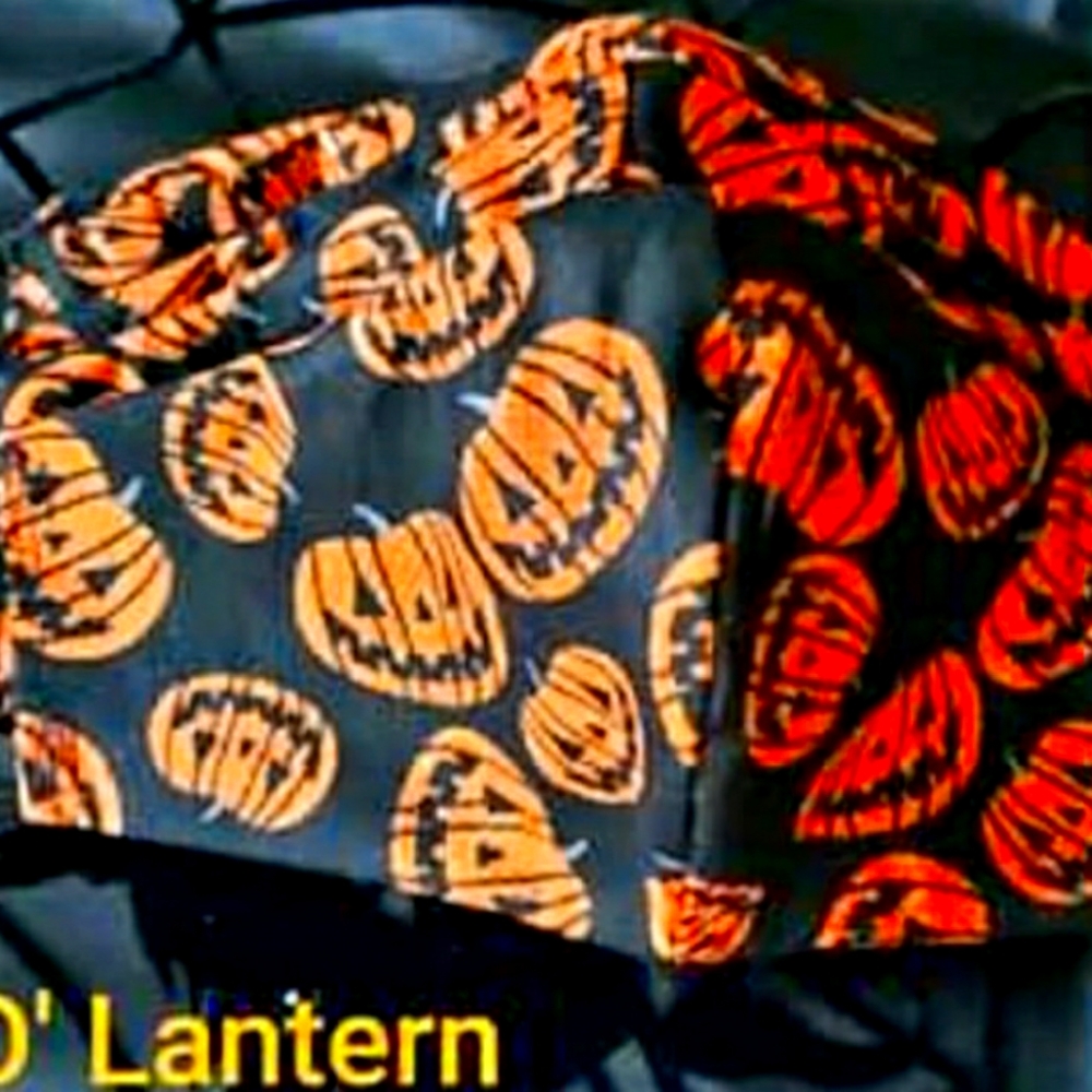 Jack o' lantern Face Mask. Kids & Adult sizes.